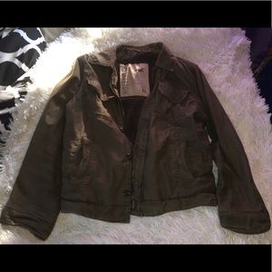 XL olive green coat from hollister